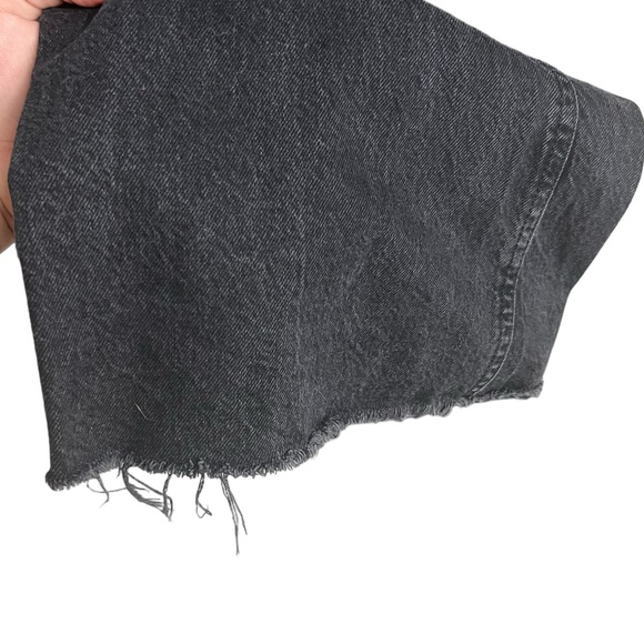 ZARA “The 90’s full-length” wide leg raw hem boho light wash black jeans. Sz:12 - Picture 4 of 7